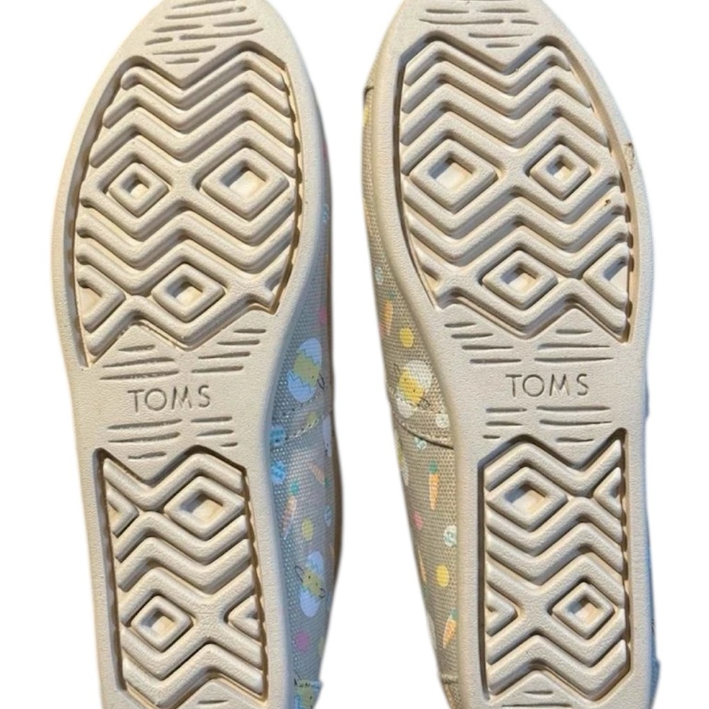 TOMS Beige Bunny Print Slip-On Shoes - Picture 3 of 3